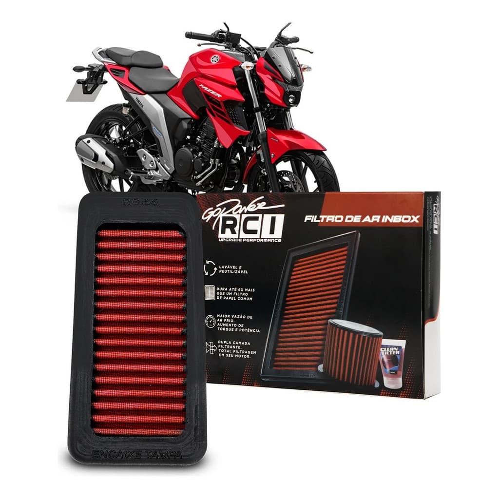 Filtro Ar Esportivo Lavavel Fazer 250 2018 A 2024 Fz25 Race
