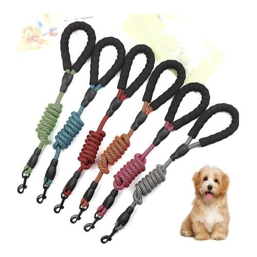 Guia para cachorro cães pequeno médio e grande porte Guia reforçada com puxador almofadado Premium