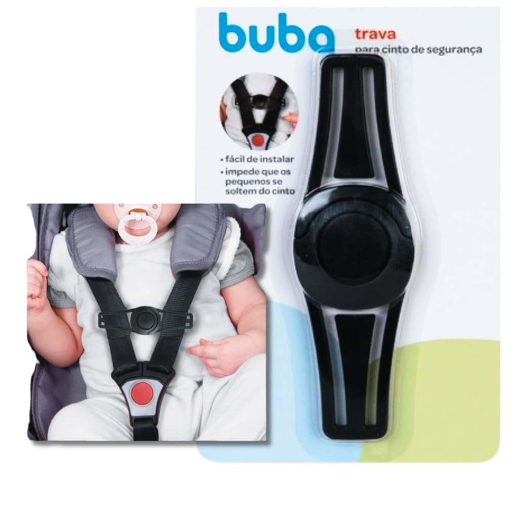 Trava Clip de Segurança para Cinto - Bebê Conforto e Cadeirinha Carro - Fácil Instalação - Buba + Mimo da Loja