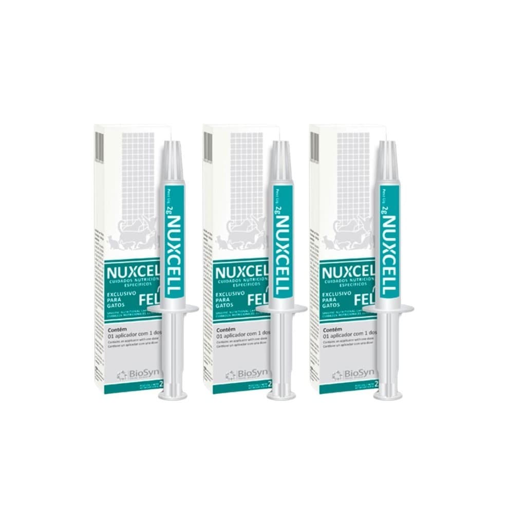 3 Nuxcell Fel Gatos Suplemento Aumenta Imunidade 2g