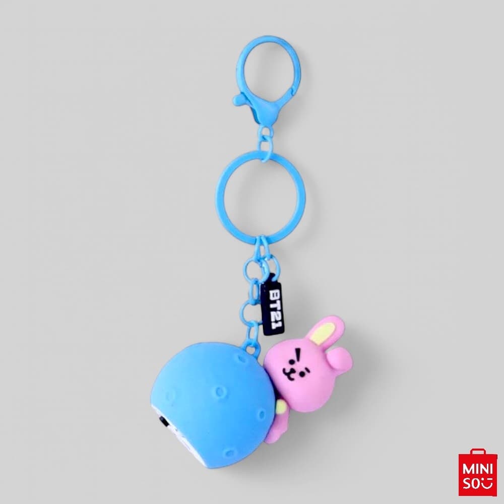 Chaveiro BT21 Cooky Luminoso Original Miniso – Acessório Decorativo com Pingente de Luz LED