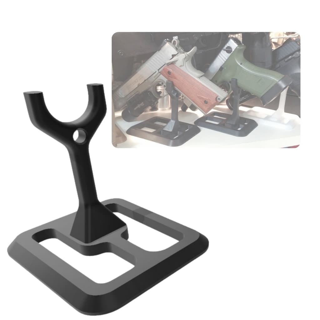 Suporte De Mesa UNIVERSAL Para Pistola Aep Gbb Airsoft Display Bancada Stand Tripe Expositor - Não Risca Arma