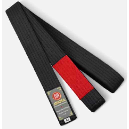 Faixa Jiu Jitsu Preta Ponta Vermelha Atama Promoção