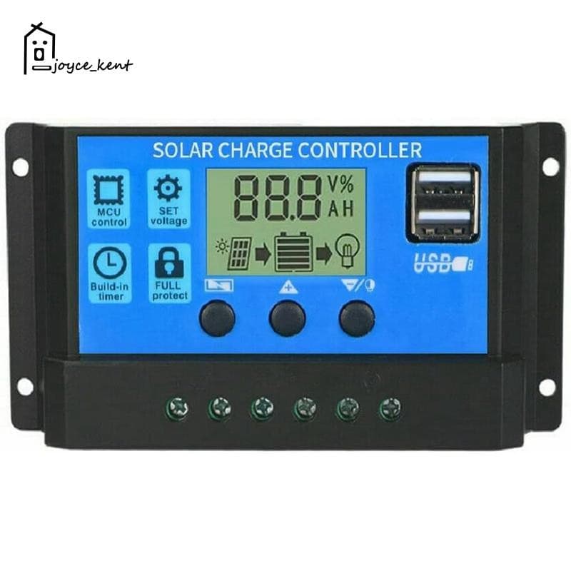 Controlador De Carga Solar 100A , Painel , Bateria , Regulador Inteligente , Multifuncional Com Porta USB Dupla LCD