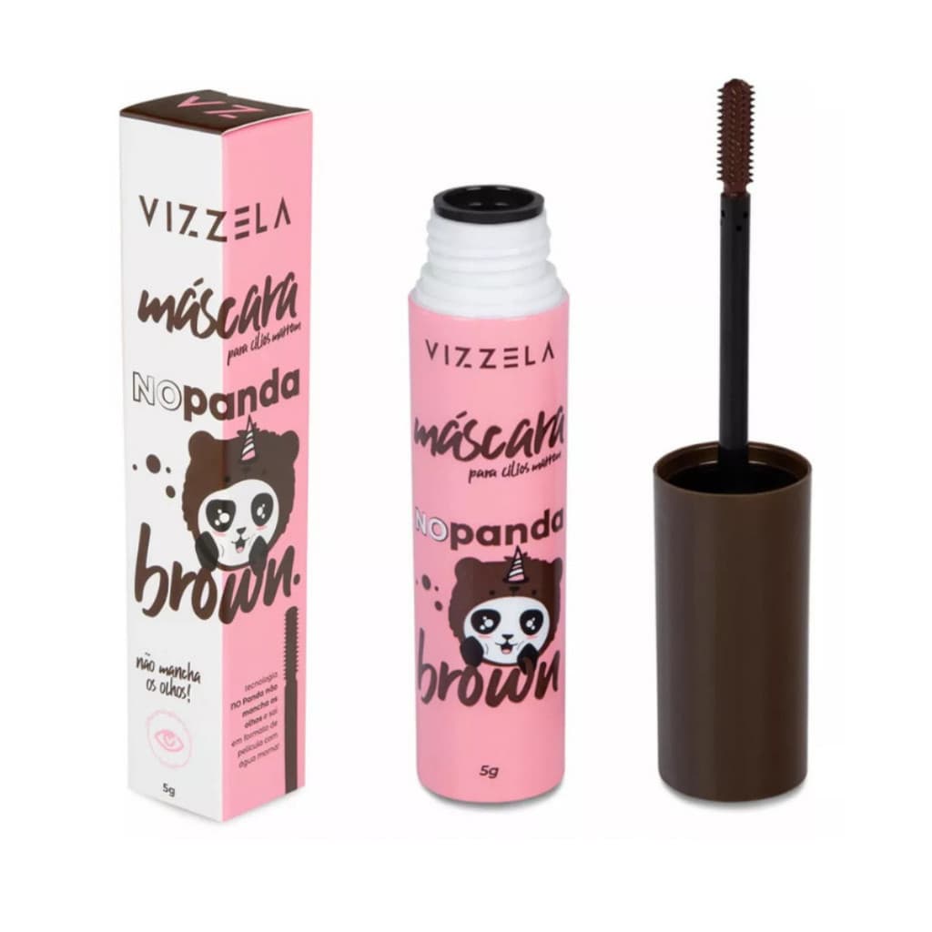 Máscara de Cílios Rímel Vizzela No Panda Marrom Brown 5g Vegano Envio Rapido