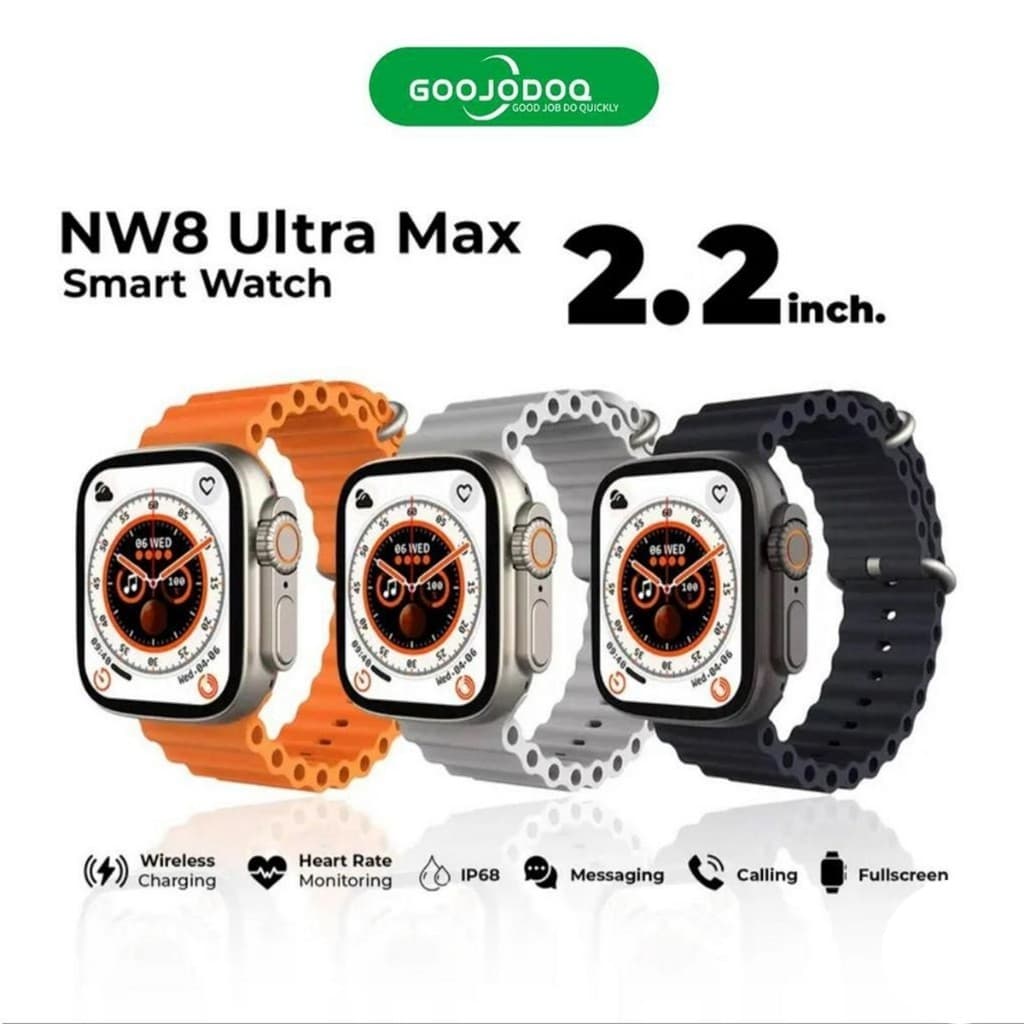 Relógio Inteligente T900 Ultra 2025 – Série 9 Ultra, Tela de 2.2 Polegadas (49mm) com Bússola Inclusa