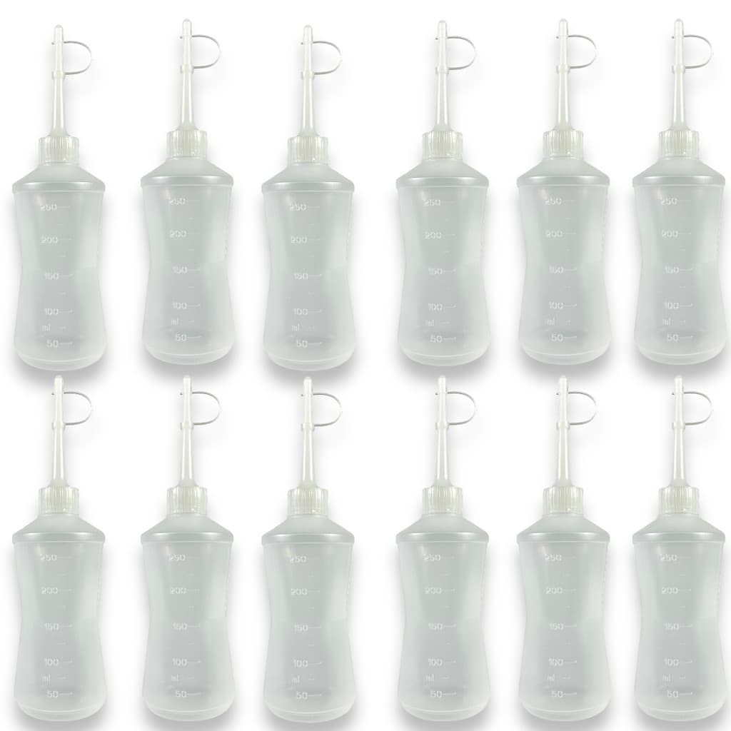 Kit 12 Tubo Almotolia Aplicador Para Líquidos 250ml Bico Reto