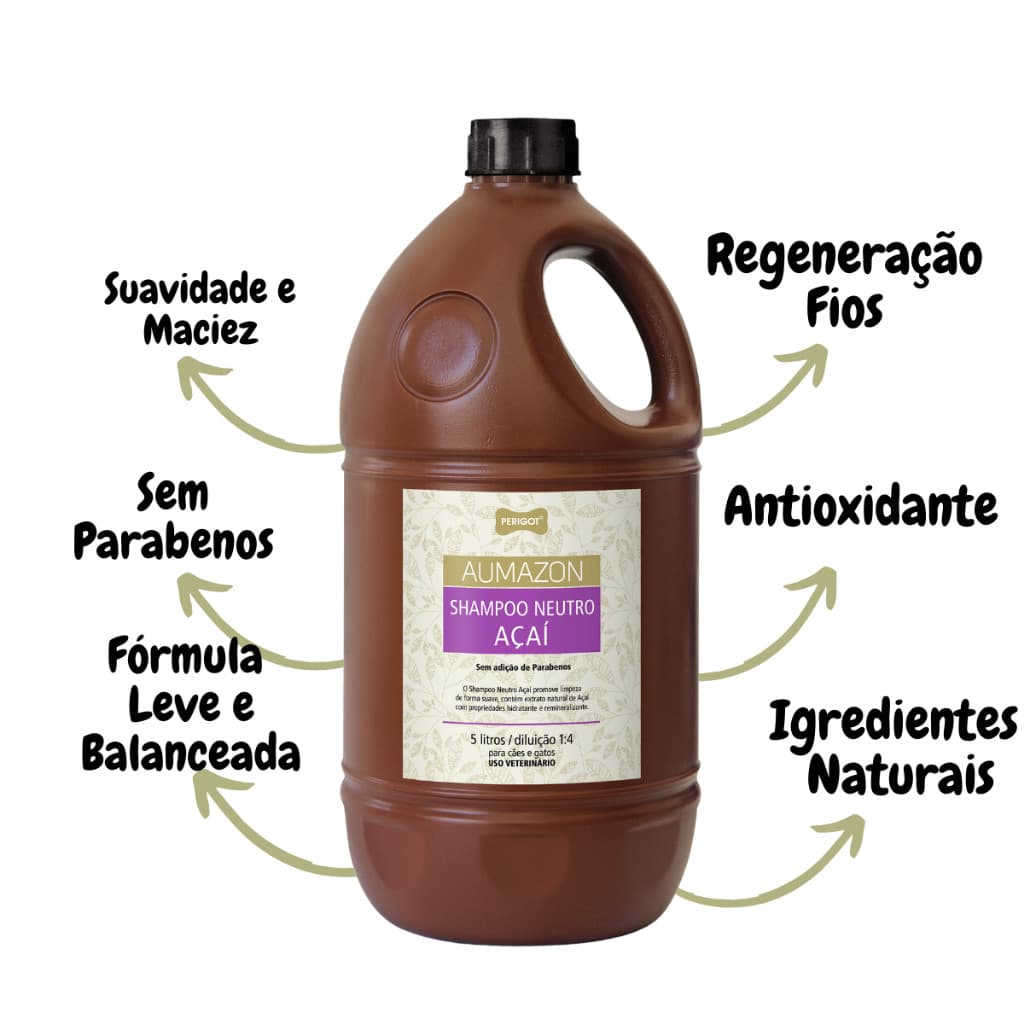 Shampoo Aumazon Neutro Para Cachorro Açaí Perigot 5L