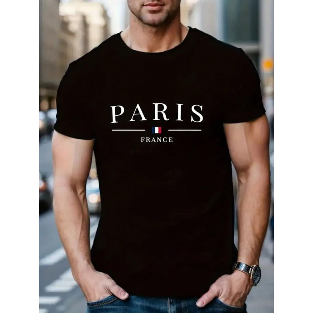 Camiseta Masculina Paris France Blusa Malha Algodao Camisa Premium