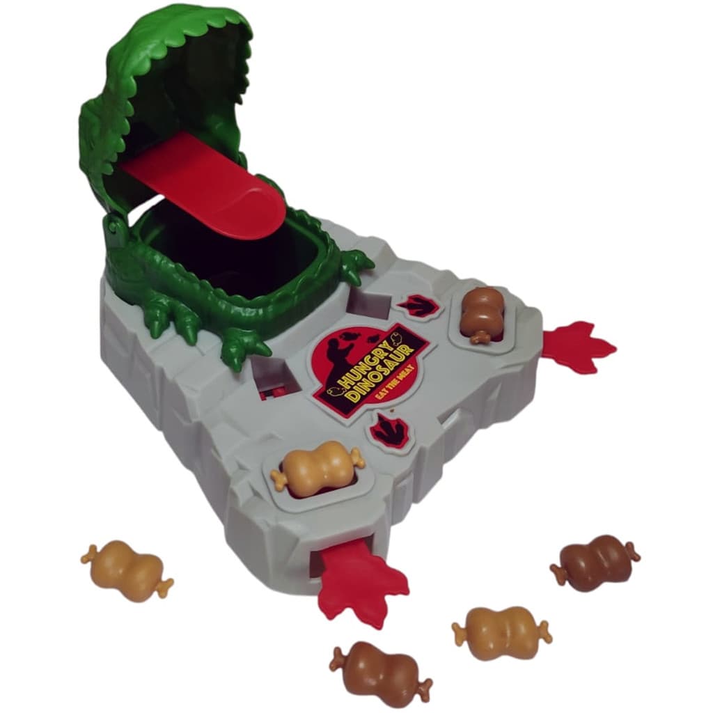 Brinquedo Jogo Dinossauro Faminto com Lançador de comida alimente o dino estilo basquete acerte