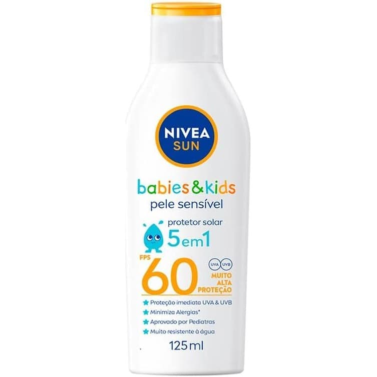 PROTETOR SOLAR NIVEA SUN KIDS SENSITIVE FPS 60 125ML