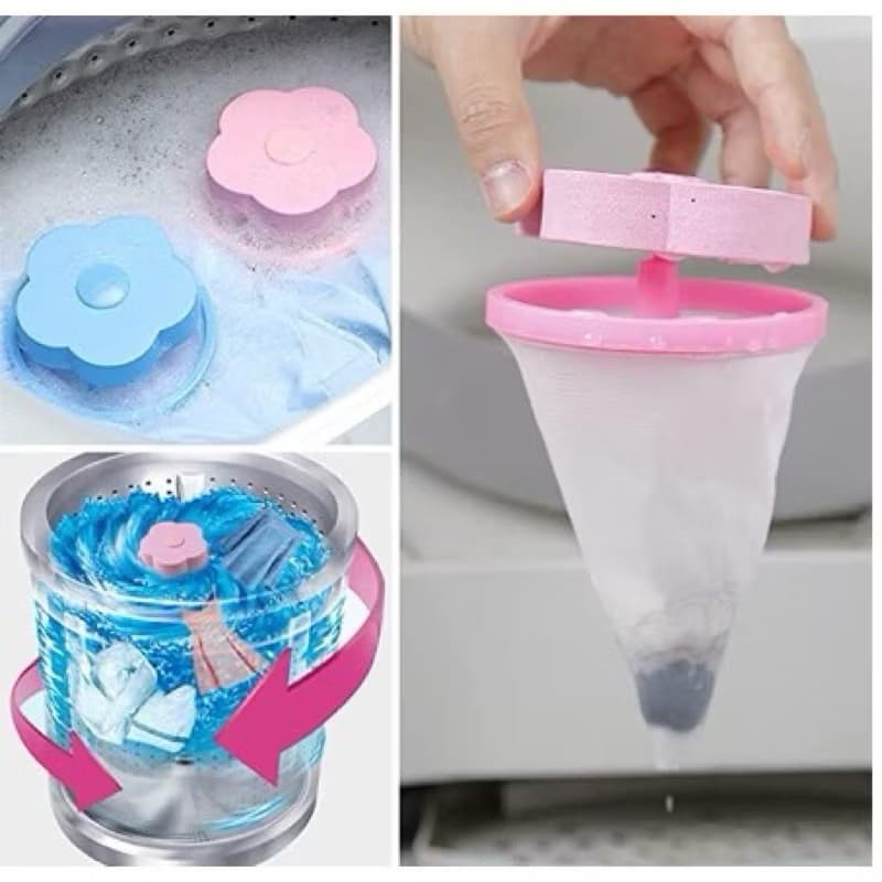 Kit 2 ou 4 Filtro Tira Pelos Fiapos Máquina Papa Bolinha Coletor Flutuante Reutilizável
