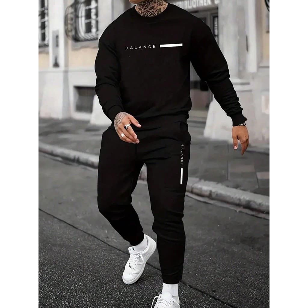 Conjunto de Moletom Masculino Casual estampa de Letras Masculino, para Lazer Diário, Agasalho, Estilo Urbano