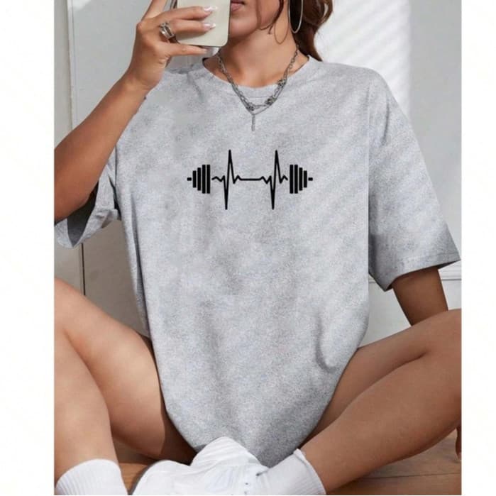 Camiseta Feminina Blusinha T Shit Fashion Algodão Batimentos Treino Halter Academia