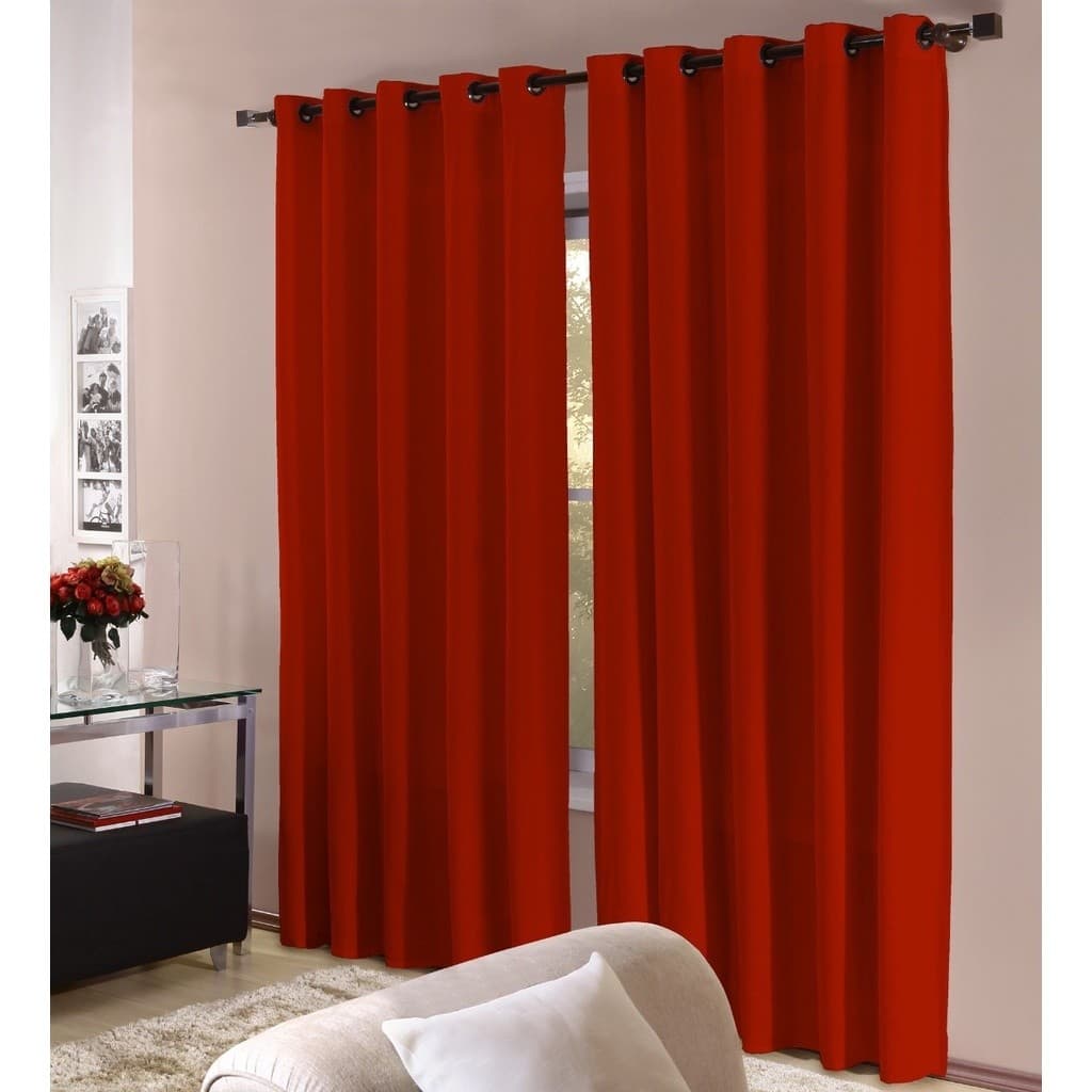 Cortina Roma  2,00 x 1,70 Para Quarto Ou Sala Corta Luz Vermelho