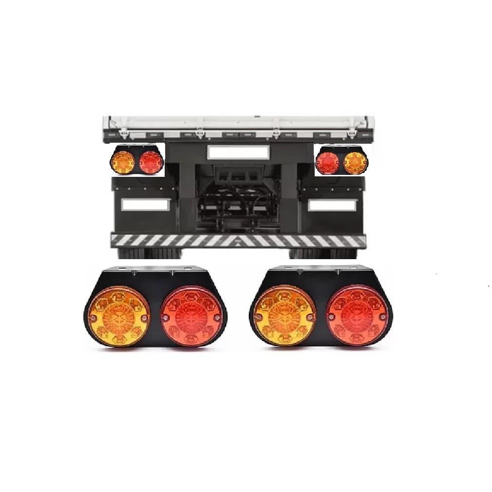 Par Lanternas Traseira Led Bau Caminhao C Suporte 12/24v Klx