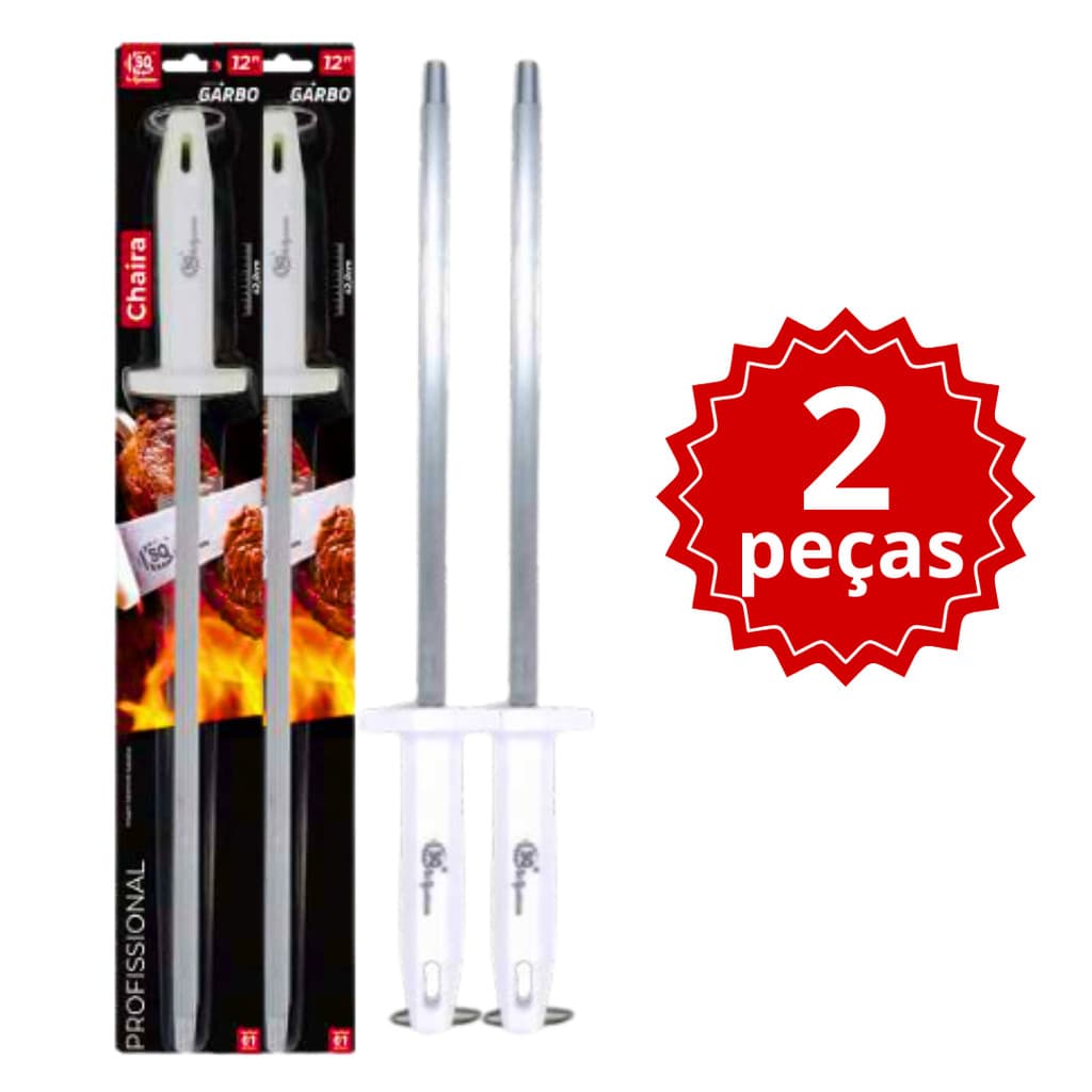 Chaira Profissional 12 polegadas Amolador de Faca Açougueiro Afiador Aço Inox