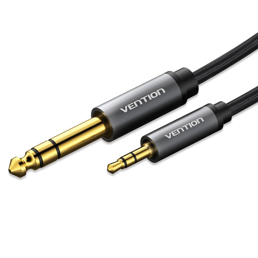 Vention - Cabo Audio P10 6.5mm X P2 3.5 Blindado para Caixa de som Guitarra Amplificador TRS Estéreo 8 Metros