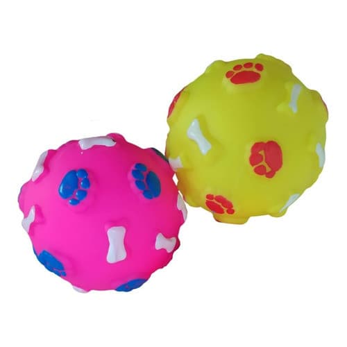 Kit 2 Brinquedos Bola Bolinha de Vinil Colorida Para Cães Cachorros pequeno porte e Filhotes