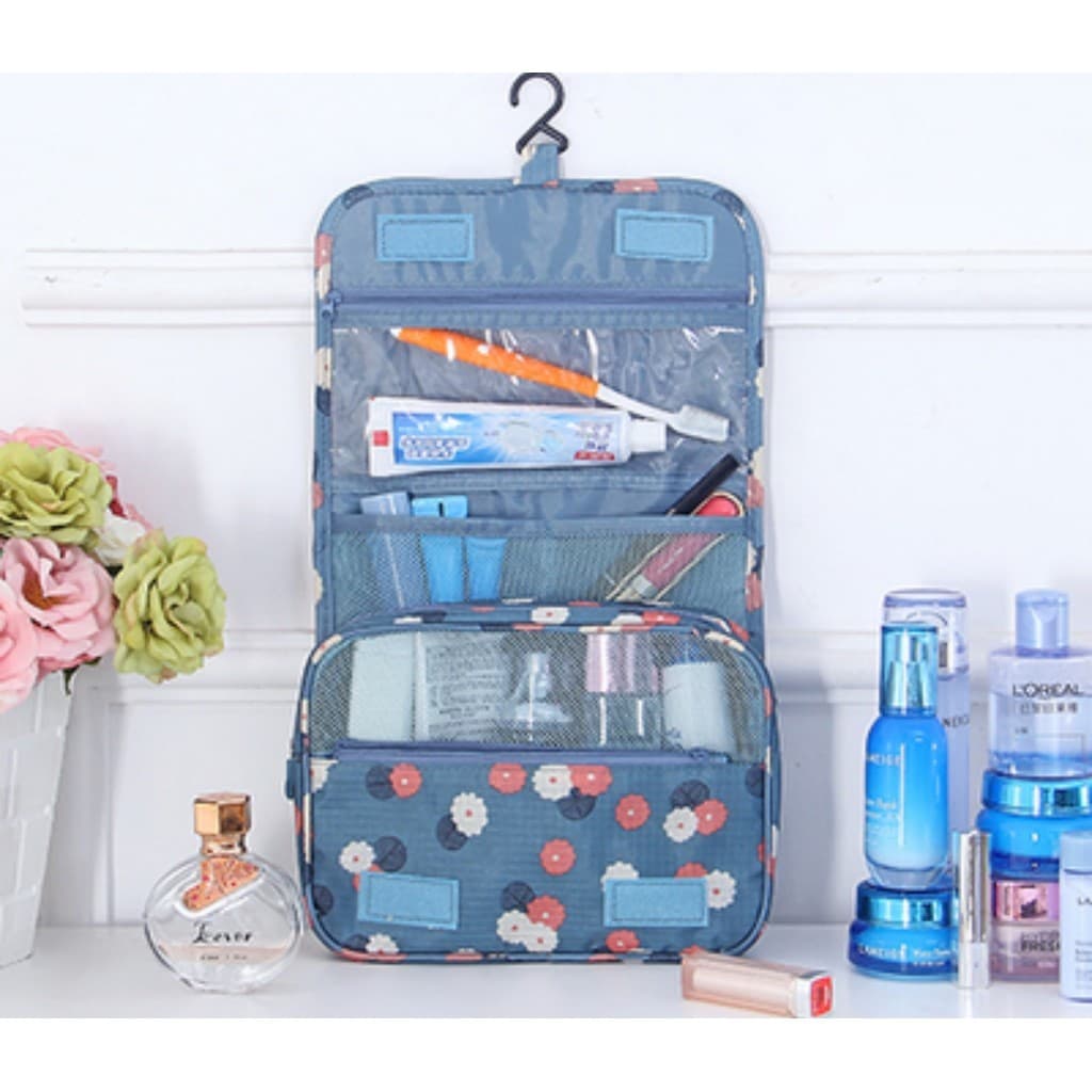 Necessaire Organizadora Bolsa Viagem Higiene Pessoal Com Divisória Cabide Gancho YB-921 bosco