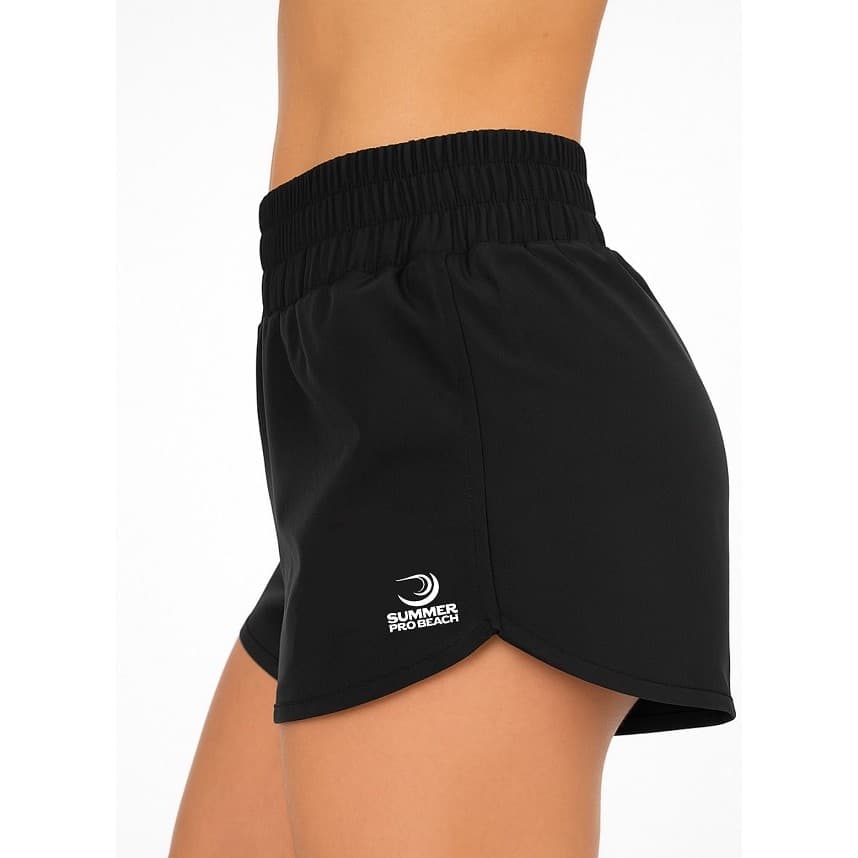 Shorts Feminino de Treino Tactel Preto SUMMER PRO com Bolsos