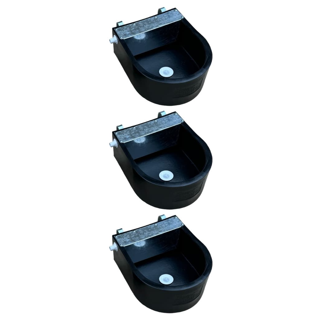 Kit 3 Bebedouro Automatico 10 Litros Cocho Água Boia Preto