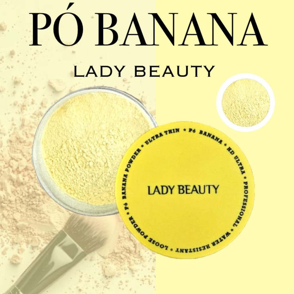 Pó Facial Banana Profissional Looser Powder Matte Aveludado e Resistente à Água Lady Beauty