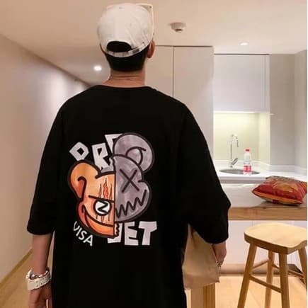 Camiseta Extended Sizes Homens Gráfico de desenho animado Camisa Street