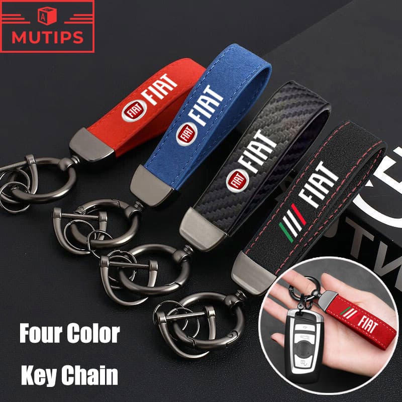 Chaveiro Com Logotipo Do Carro Fiat Camurça Fibra De Carbono Cor Pura Fivela De Moda Para Strada Argo Mobi Toro Fastback
