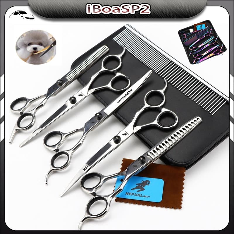 Pet Dogs Grooming Tesoura Aço Inoxidável Tesoura de Cabelo de Gato Pet Shop Kit Tesour