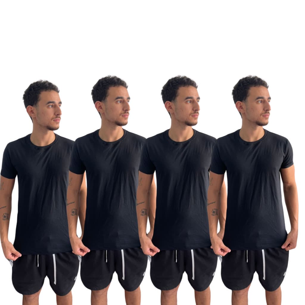 Kit 4 Camisetas Básicas Masculinas 100% Algodão Envio Rápido