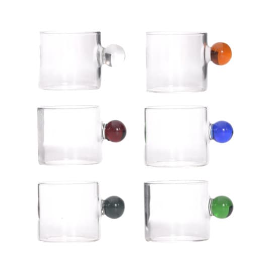 Conjunto 6 Xícaras de Alça Colorida 90ml