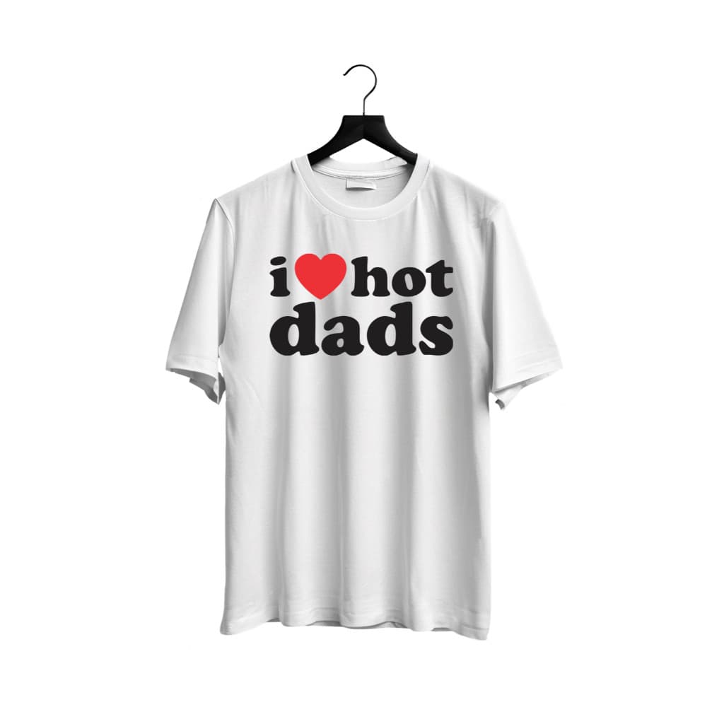 camiseta unissex i love dads i hot dads moms frases rock