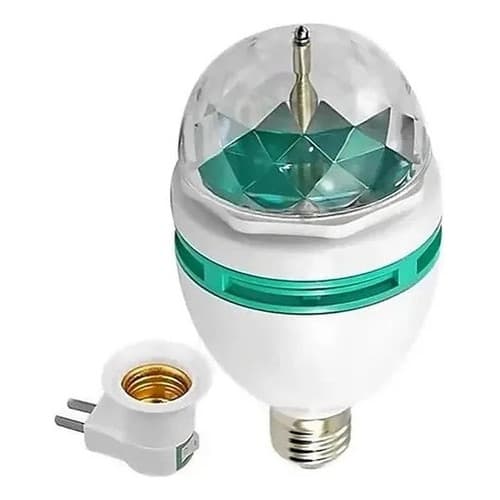 Lâmpada RGB LED Rotativa 3W + Bocal de Lâmpada