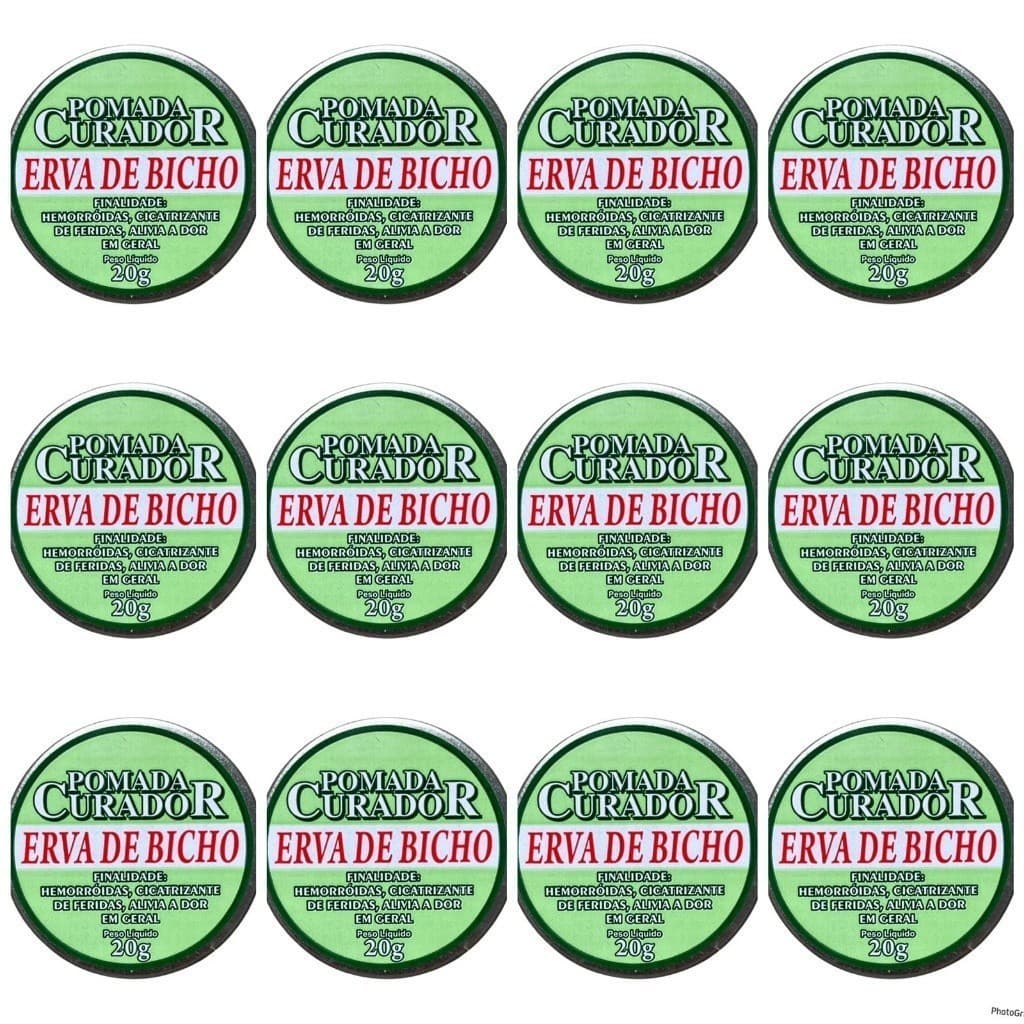 12x Pomada Curador Erva de Bicho - 20g