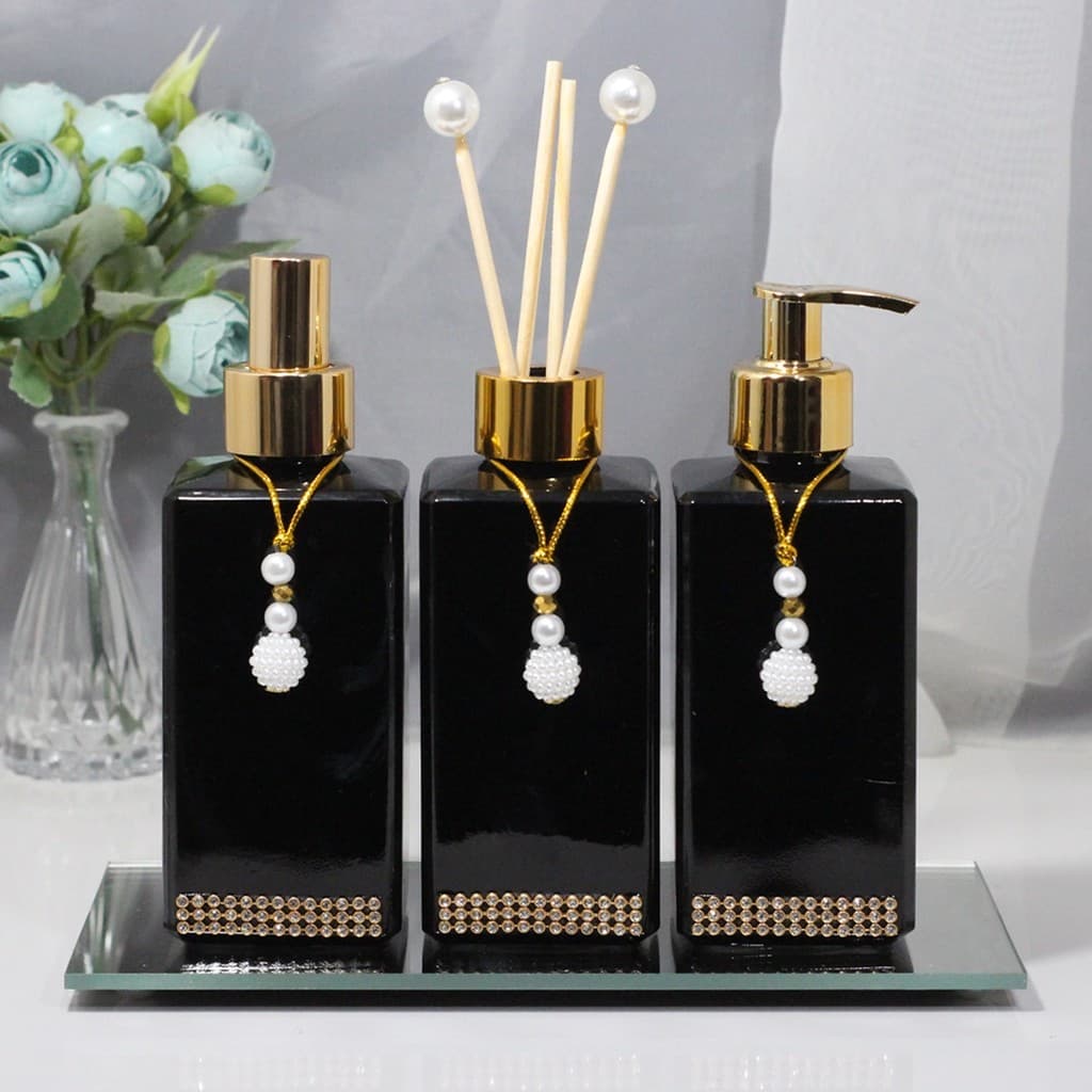 Kit Lavabo Sabonete Difusor Vareta Difusor Home Spray Vidro