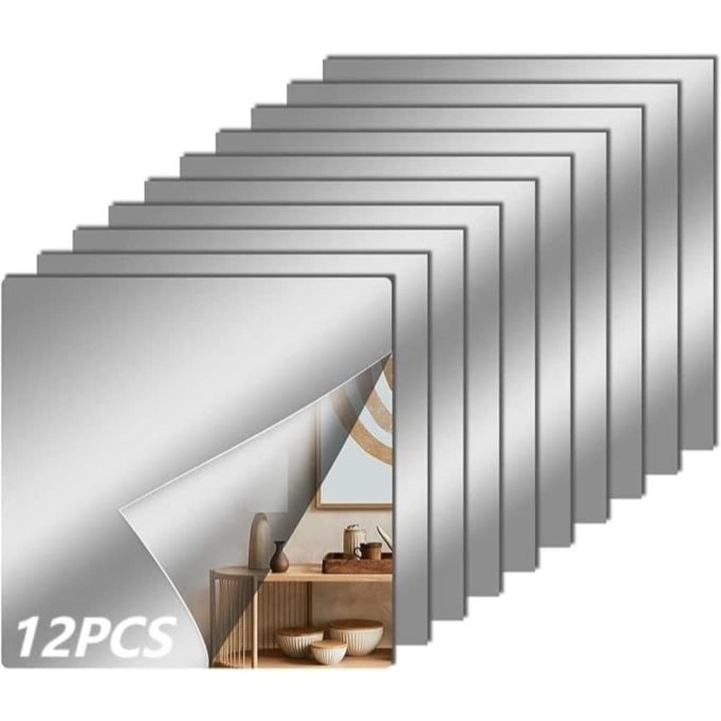 kit 12 Espelhos Adesivo Decorativo De Parede 30x30 cm  Versátil