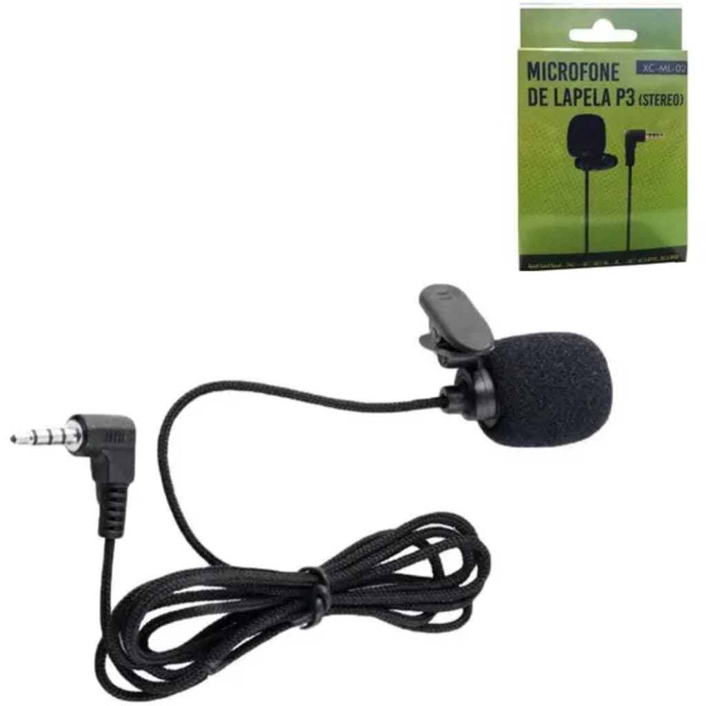 MICROFONE DE LAPELA P3 2,5 METROS - X-CELL XC-ML-02