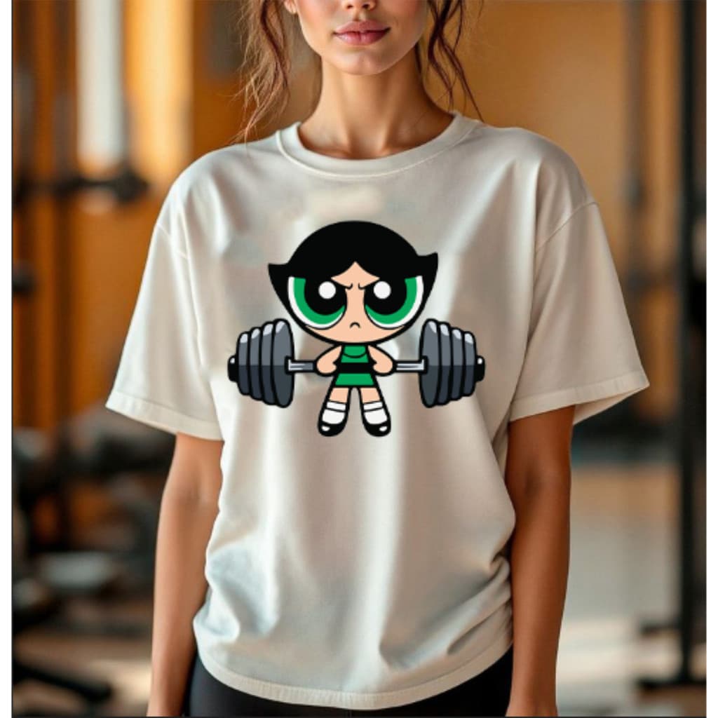 Camiseta Feminina Academia Treino Menina Crossfit Poderosa Camisa 100%  Algodão