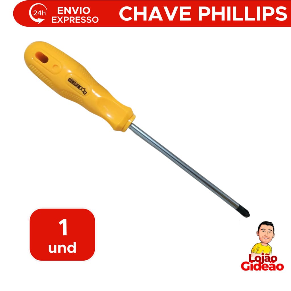 Chave Philips 1/4 x 5 Aço Cromo Ponta Estrela 23cm