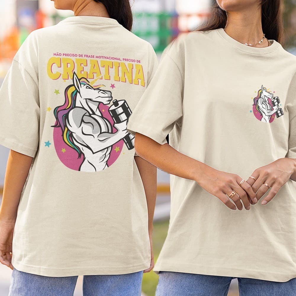 Camiseta Feminina de Academia Oversized 100% Algodão Gym Tshirt Blusa Camisa