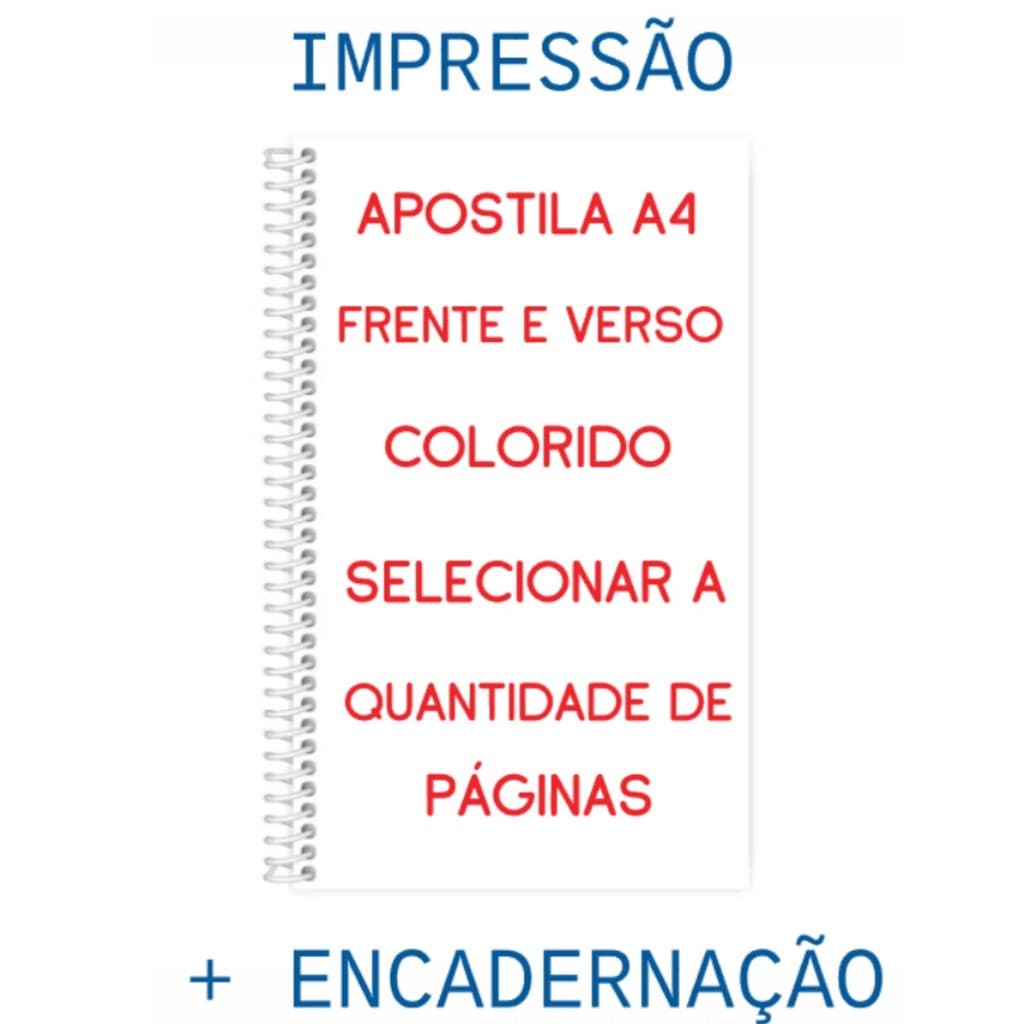 Impressão Apostila Encadernação Até 200 Paginas Frente e Verso Colorido