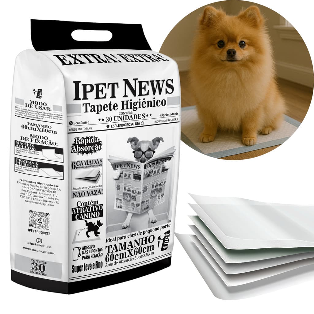 Tapete Higiênico Pet Ipet News 60X60 Cães / Gatos