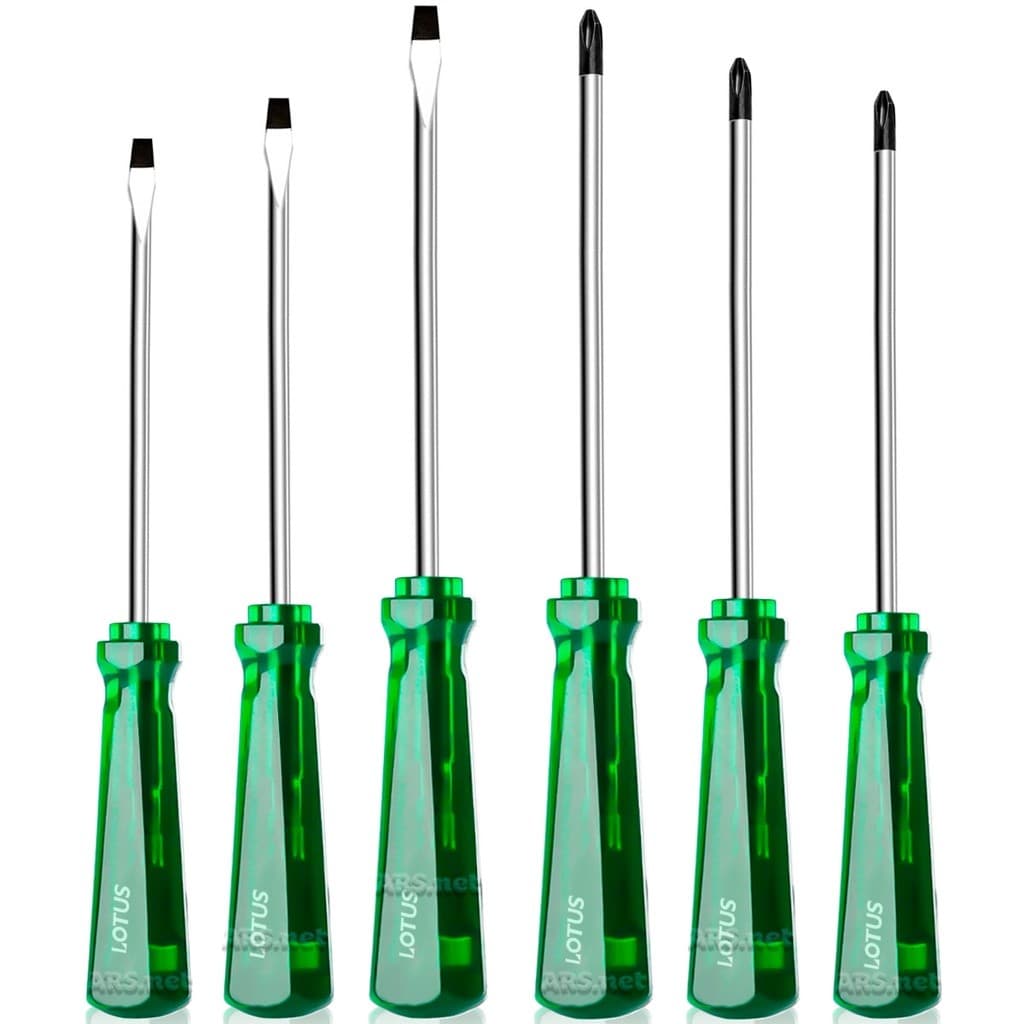 Kit Jogo de Chave Philips E Fenda com 6 peças De Aço Profissional Imantadas Cromo Vanadio CRV