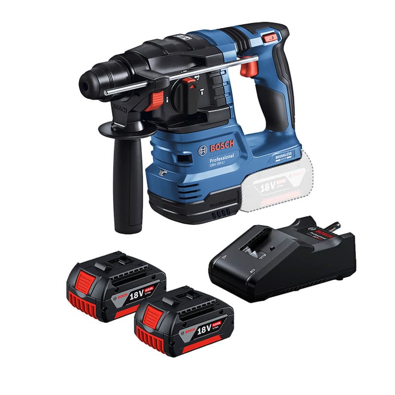 Martelete Bosch GBH 185-LI 18V SDS Plus Sem Fio + 2 Baterias 4Ah Carregador