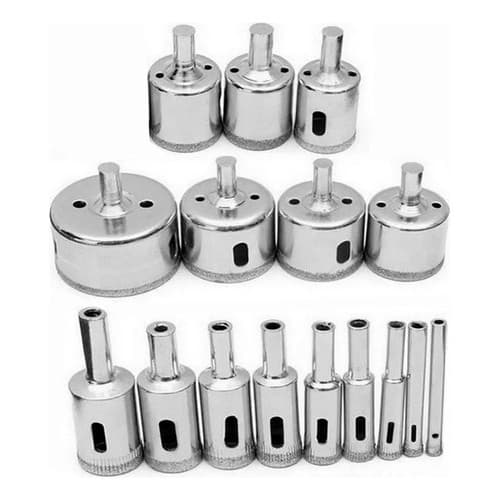 Jogo Serra Copo Diamantada 6 A 50mm Vidro Ceramica 16 Peças