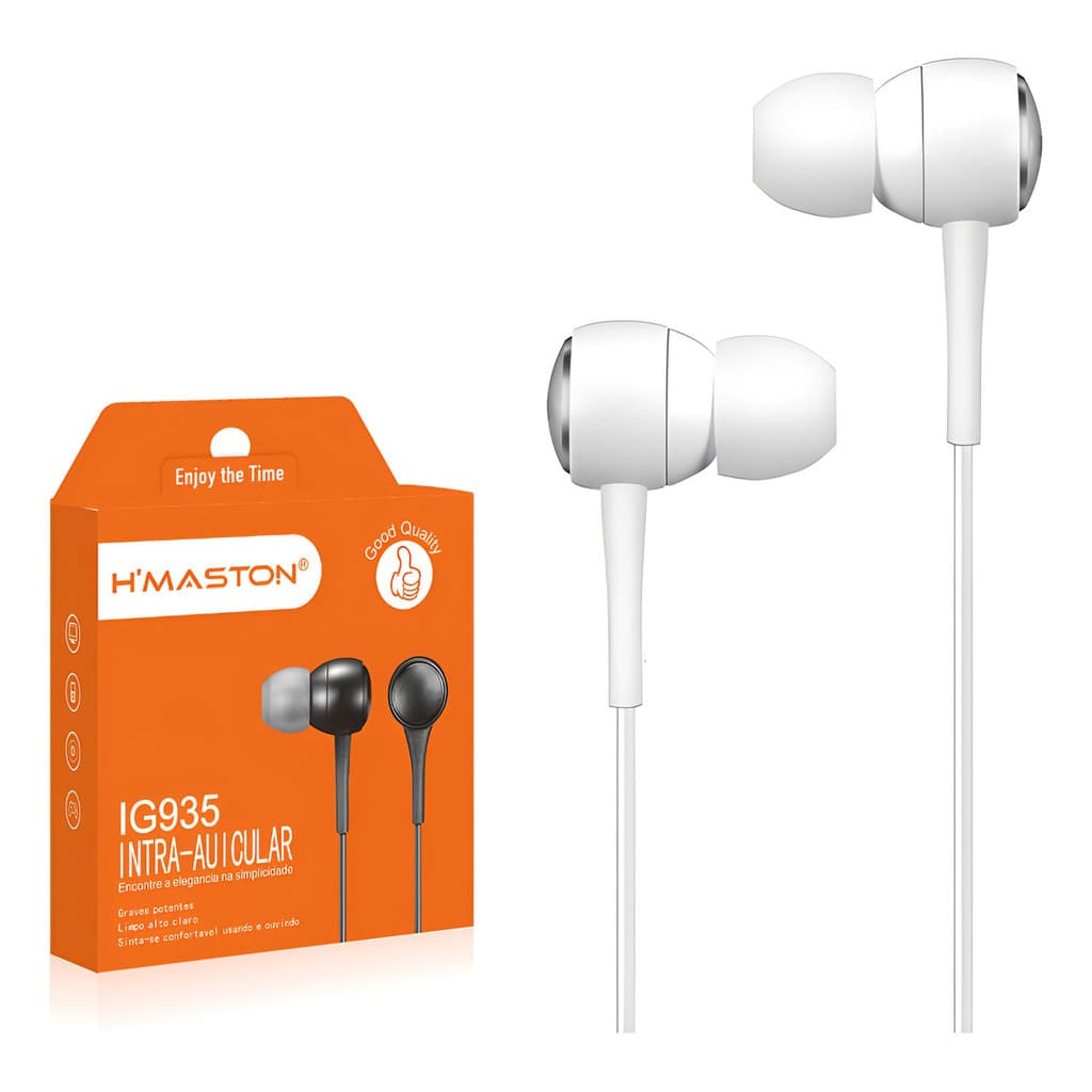 Fones De Ouvido Intra-auricular Com Fio 3.5mm 1.2 Metros