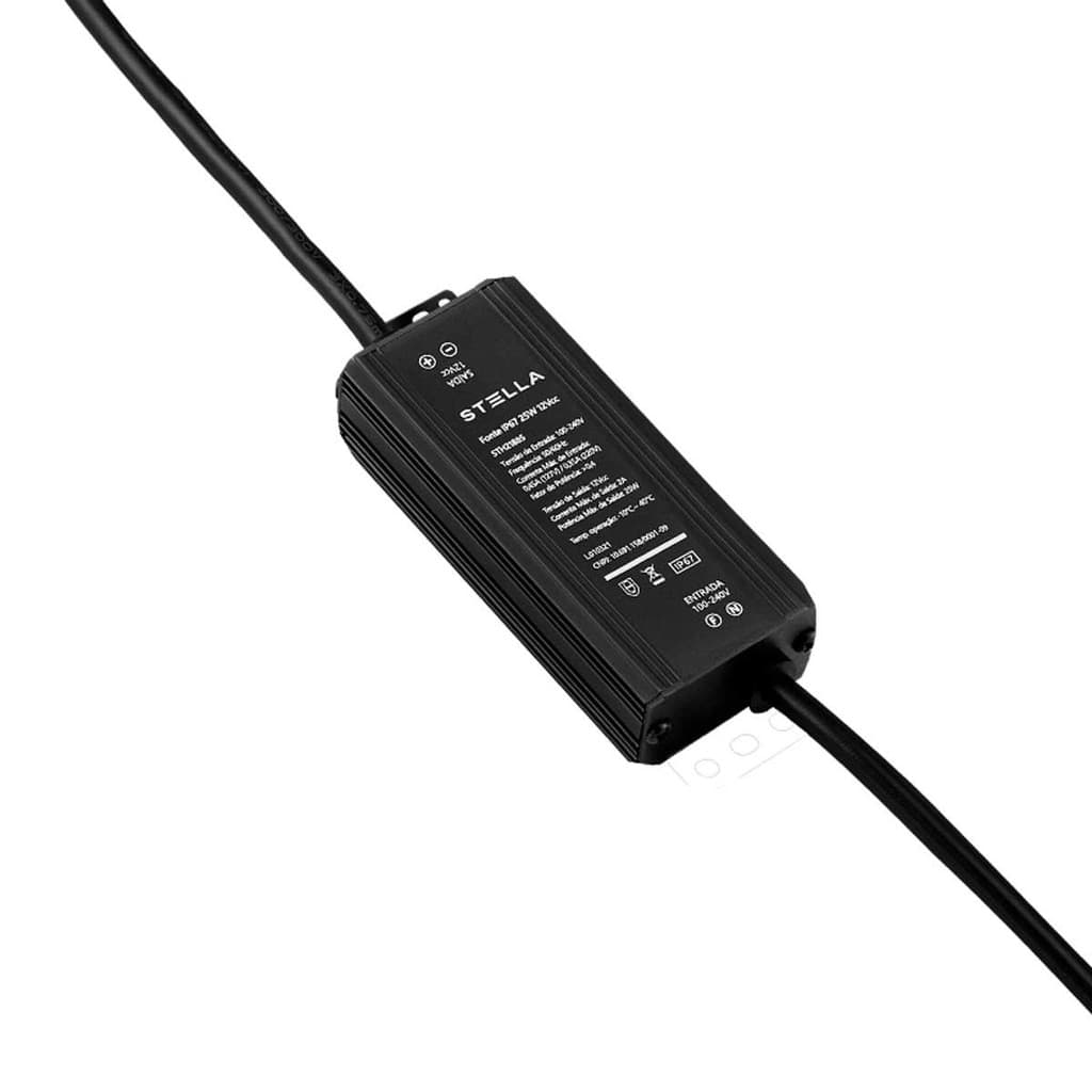 FONTE PARA FITA DE LED STELLA 12V 25W BIVOLT IP67 STH21885