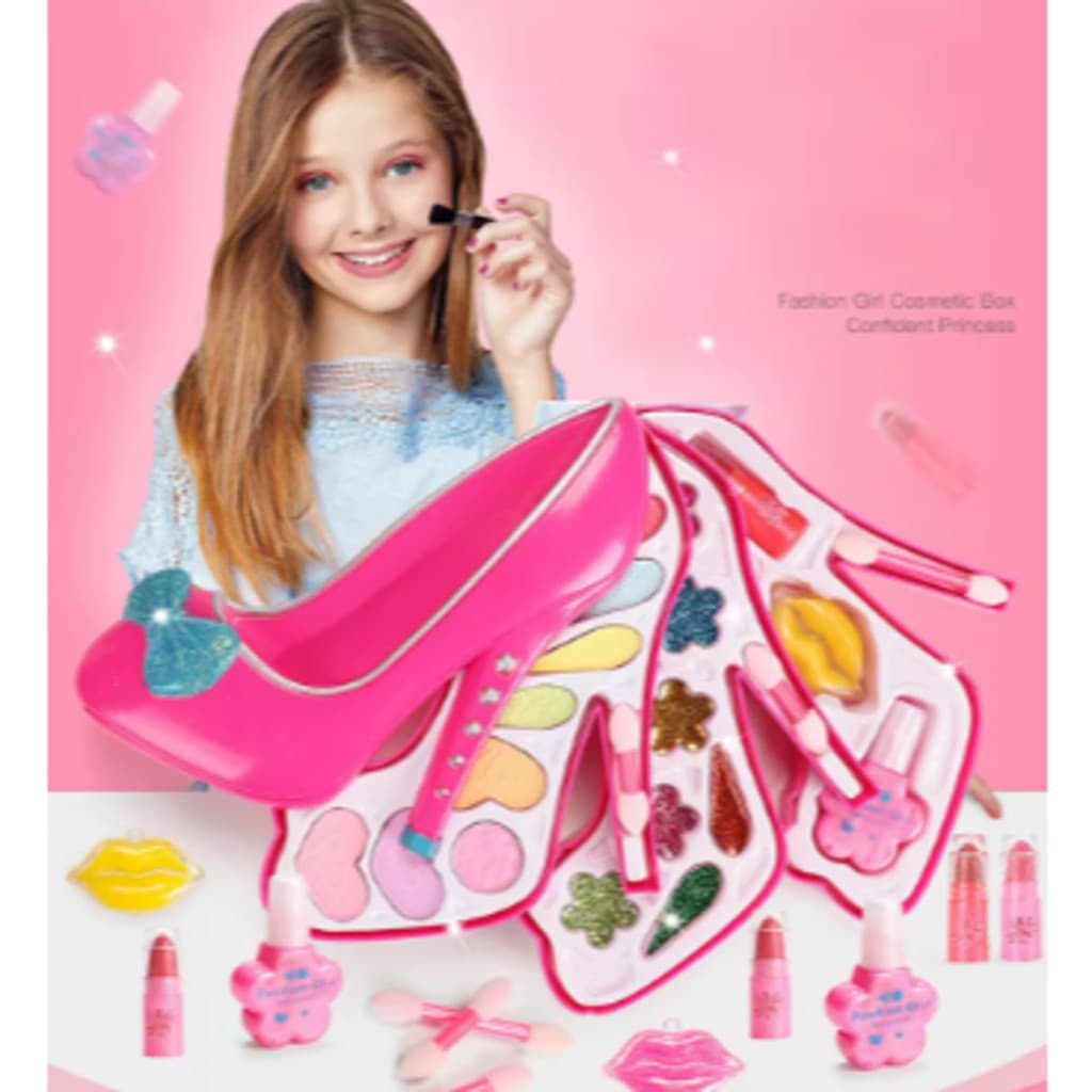 Kit Estojo De Maquiagem Infantil Completo Flor/Únicornio/Golfinho/Sereia