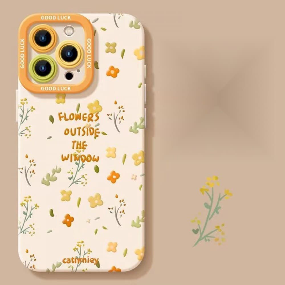 Capa De Telefone De Plantas De Flores Frescas E Simples Para iPhone16/15/14/13/MINI/12/11/Pro MAX/X/XS/XR/7/8/6 À Prova